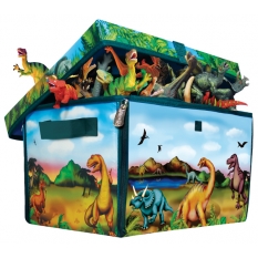Excelente caja para guardar dinosaurios que se transforma en alfombra-parque jurásico. Original divertida  decorativa caja. Ideal para regalar!!!!